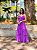 VESTIDO LONGO CHIFFON DECOTE V E CINTURA DRAPEADA SAIA BABADO LILÁS - Imagem 4