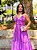 VESTIDO LONGO CHIFFON DECOTE V E CINTURA DRAPEADA SAIA BABADO LILÁS - Imagem 2