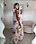VESTIDO LONGO CHIFFON FRENTE ÚNICA COSTAS AMARRAÇÃO BRANCO FLORAL - Imagem 2