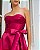 VESTIDO LONGO ZIBELINE TOMARA QUE CAIA CORPETE DRAPEADO COM FAIXA PARA AMARRAR FUCSIA - Imagem 3