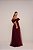 VESTIDO LONGO MICROTULE ESTILO CORPETE COM ALÇA BUFANTE MARSALA - Imagem 1