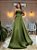 VESTIDO LONGO ZIBELINE TOMARA QUE CAIA CORPETE DRAPEADO COM FAIXA PARA AMARRAR VERDE OLIVA - Imagem 2