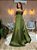 VESTIDO LONGO ZIBELINE TOMARA QUE CAIA CORPETE DRAPEADO COM FAIXA PARA AMARRAR VERDE OLIVA - Imagem 3
