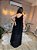 VESTIDO LONGO CHIFON COM TOQUE DE SEDA OMBRO SÓ COM DETALHE PESCOÇO CAM PRETO - Imagem 4