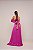 VESTIDO LONGO ACETINADO OMBRO A OMBRO BUSTO DRAPEADO BABADO COM FENDA PINK - Imagem 1