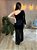 VESTIDO LONGO EM PAETE UM OMBRO SO COM DETALHE FLOR PRETO - Imagem 4