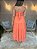 VESTIDO MIDI FLUIDO BABADO DECOTE V COM DETALHE SAIA BABADO FLUIDO LARANJA - Imagem 2
