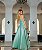 VESTIDO LONGO ZIBELINE DECOTE V ALCINHA COM FLOR REMOVÍVEL VERDE MENTA - Imagem 2