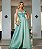 VESTIDO LONGO ZIBELINE DECOTE V ALCINHA COM FLOR REMOVÍVEL VERDE MENTA - Imagem 1