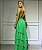VESTIDO LONGO CHIFFON DECOTE V ALCINHA AMARRAÇÃO SAIA BABADOS VERDE BANDEIRA - Imagem 2