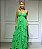 VESTIDO LONGO CHIFFON DECOTE V ALCINHA AMARRAÇÃO SAIA BABADOS VERDE BANDEIRA - Imagem 1