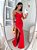 VESTIDO LONGO PRADA COM ELASTANO TOMARA QUE CAIA DECOTE V DRAPEADO E FENDA CORAL - Imagem 2