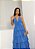 VESTIDO LONGO CREPE DECOTE V SAIA BABADOS E FENDA AZUL SERENITY - Imagem 2
