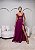 VESTIDO LONGO MICROTULE ALÇA LARGA COM TRANSPARENCIA CORPETE FUCSIA AF - Imagem 1