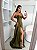 VESTIDO LONGO PRADA TOMARA QUE CAIA DRAPEADO E RECORTE NO BUSTO COM FENDA VERDE OLIVA - Imagem 2