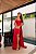 VESTIDO LONGO PLANO PRADA TOMARA QUE CAIA DRAPEADO SAIA MULLET ASSIMÉTRICO VERMELHO - Imagem 1