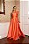 VESTIDO LONGO ZIBELINE UM OMBRO SÓ E FENDA COM BABADO CORAL - Imagem 2