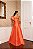 VESTIDO LONGO ZIBELINE UM OMBRO SÓ E FENDA COM BABADO CORAL - Imagem 4
