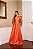 VESTIDO LONGO ZIBELINE UM OMBRO SÓ E FENDA COM BABADO CORAL - Imagem 3