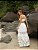 VESTIDO LONGO LINHO RECORTES LATERAIS ALCINHA SAIA DETALHE RENDA E FLORAL BRANCO - Imagem 3