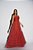 VESTIDO LONGO MICROTULE C/ GLITTER TOMARA QUE CAIA COM AMARRAÇÃO SAIA COM BABADOS TERRACOTA - Imagem 1