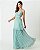VESTIDO LONGO LUREX COSTA NUA E BABADO SAIA BN VERDE TIFANY - Imagem 1