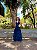 VESTIDO LONGO CHIFFON DECOTE V ALCINHA AMARRAÇÃO SAIA BABADOS AZUL MARINHO - Imagem 2