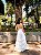 VESTIDO LONGO CHIFFON DECOTE V ALCINHA AMARRAÇÃO SAIA BABADOS BRANCO - Imagem 2