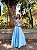 VESTIDO LONGO ZIBELINE DECOTE V ALCINHA COM FLOR REMOVÍVEL AZUL SERENITY - Imagem 2
