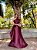 VESTIDO LONGO ZIBELINE UM OMBRO SÓ E FENDA COM BABADO MARSALA - Imagem 2