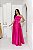 VESTIDO LONGO ZIBELINE TOMARA QUE CAIA FAIXA ACINTURADA E FENDA FUCSIA - Imagem 1