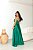 VESTIDO LONGO ZIBELINE TOMARA QUE CAIA FAIXA ACINTURADA E FENDA VERDE ESMERALDA - Imagem 5