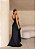 VESTIDO LONGO PRADA COM ELASTANO DECOTE V VAZADO LATERAL COM DETALHE FAIXA E BRILHO PRETO - Imagem 4