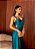 VESTIDO LONGO PRADA COM ELASTANO DECOTE V VAZADO LATERAL COM DETALHE FAIXA E BRILHO VERDE ESMERALDA - Imagem 2