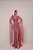 VESTIDO LONGO LUREX DECOTE V COM CAPA PALA CINTURA ROSÊ - Imagem 1
