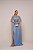 VESTIDO LONGO LUREX DECOTE V COM CAPA PALA CINTURA AZUL SERENITY - Imagem 1