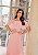 VESTIDO LONGO CHIFFON ESTILO CAPA SAIA PLISSADA E FAIXA CINTURA ROSÊ - Imagem 1