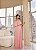 VESTIDO LONGO CHIFFON ESTILO CAPA SAIA PLISSADA E FAIXA CINTURA ROSÊ - Imagem 2