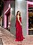 VESTIDO LONGO CHIFFON DECOTE V ALCINHA BABADO VERTICAL E FAIXA TERRA COTA - Imagem 2
