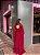 VESTIDO LONGO CHIFFON DECOTE V ALCINHA BABADO VERTICAL E FAIXA TERRA COTA - Imagem 6
