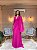 VESTIDO LONGO CHIFFON DECOTE V MANGA REMOVIVEL BOTOES EL PINK - Imagem 1