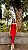 VESTIDO MIDI TRILOBAL ALÇA BRILHO DECOTE DETALHE DRAPEADO E SAIA FAIXA VERMELHO - Imagem 3