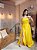 VESTIDO LONGO ZIBELINE TOMARA QUE CAIA FAIXA ACINTURADA E FENDA AMARELO - Imagem 1