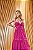 VESTIDO LONGO CHIFON CORPETE COM RENDA ALÇA FINA FUCSIA PR - Imagem 1