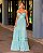 VESTIDO LONGO CHIFON CORPETE COM RENDA ALÇA FINA VERDE MENTA PR - Imagem 1