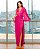 VESTIDO LONGO  LUREX DECOTE V COM LATERAL VAZADA UMA UNICA MANGA PINK PR - Imagem 2