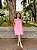 VESTIDO CURTO CHIFFON FRENTE ÚNICA AMARRAÇÃO DETALHES DE BABADOS E CAMADAS ROSA CHICLETE - Imagem 1