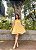 VESTIDO CURTO CHIFFON FRENTE ÚNICA AMARRAÇÃO DETALHES DE BABADOS E CAMADAS AMARELO MANTEIGA - Imagem 1