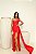 VESTIDO LONGO ACETINADO ESTILO CORPETE BUSTO ESTRUTURADO FENDA LATERAL VERMELHO LA - Imagem 3