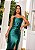 VESTIDO LONGO PRADA COM ELASTANO DECOTE TOMARA QUE CAIA DRAPEADO COM FENDA VERDE ESMERALDA - Imagem 3